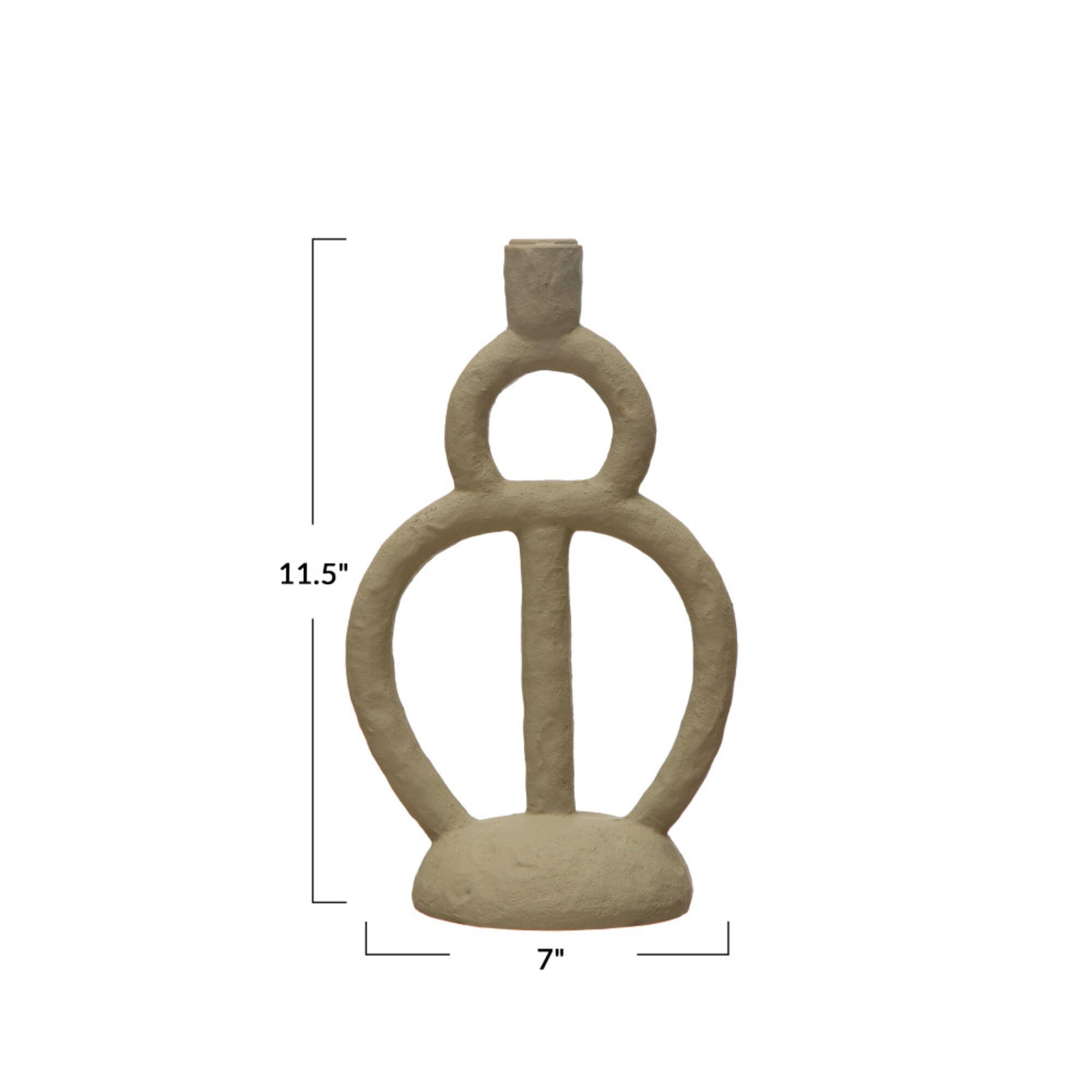 Hello Honey® 12" Ivory Modern Sculptural Taper Candle Holder